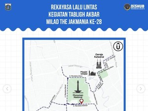 Tabligh Akbar Milad The Jakmania di Monas, Ini Rute dan 8 Lokasi Parkirnya