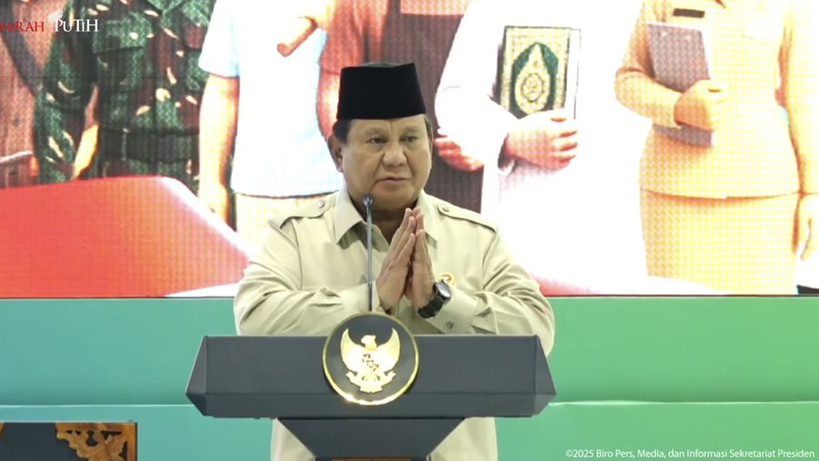 Akad Massal 50.030 KPR FLPP dan Serah Terima Kunci Bersama Presiden RI, Serang, Sabtu (20/12/2025). (Tangkapan layar youtube Sepres RI)