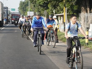 Kapolres Mojokerto Kota Cek Pengamanan Nataru dengan Gowes
