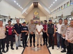 Jelang Natal, Polisi Cek Pengamanan Gereja Katolik Santo Nikodemus di Tangsel