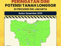 Peringatan Dini Siaga Tanah Longsor di Wilayah Jakarta, Ini Titiknya