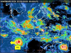 Bibit Siklon 93S Diprediksi Meningkat Jadi Siklon, Ini Daftar Daerah Terdampak