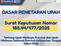 Resmi! Upah Minimum Buruh Tambang-Sawit Kalteng 2026 Naik Jadi Segini