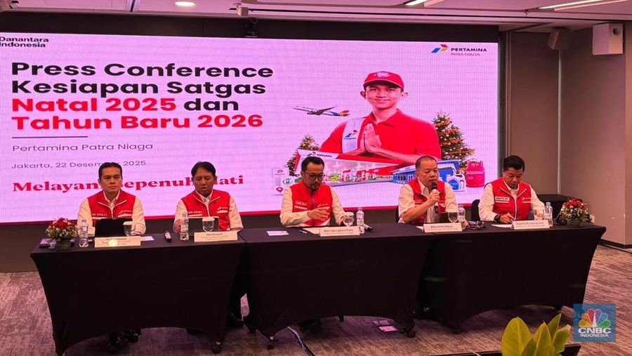 Konferensi Pers Kesiapan Satgas Natal 2025 dan Tahun Baru 2026. (CNBC Indonesia/ Firda Dwi Muliawati)