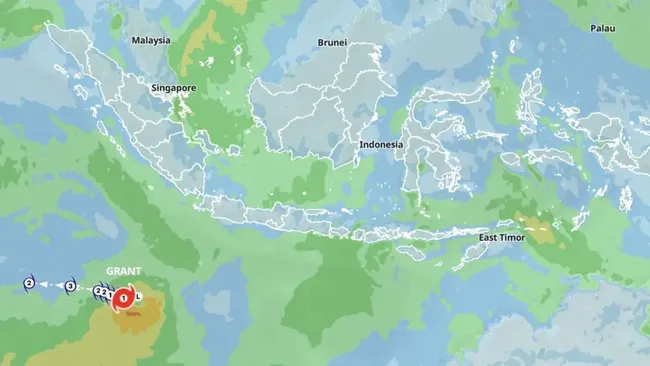 Bengkulu, Lampung-Selatan Jawa Waspada, Siklon Tropis GRANT Muncul