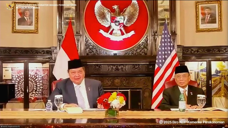 Pertemuan resmi antara Menteri Koordinator Bidang Perekonomian Airlangga Hartarto dengan United States Trade Representative (USTR) Ambassador Jamieson Greer pada Senin (22/12) di Washington D.C. (Dok. ekon.go.id)