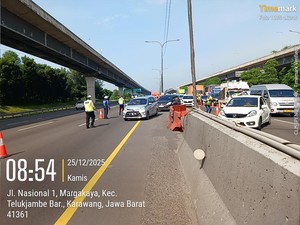 Libur Nataru, Contraflow Diberlakukan di Km 47-65 Tol Japek Pagi Ini