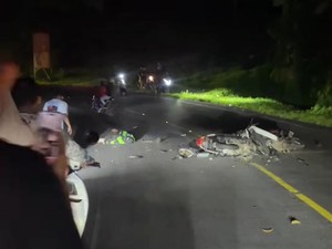 Vario Vs Astrea di Jalan Denpasar-Gilimanuk, Dua Pria Terluka-Patah Tulang