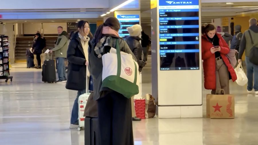 Campuran salju dan es menerjang wilayah Timur Laut Amerika Serikat pada Sabtu (27/12/2025), mengganggu arus lalu lintas pasca libur akhir pekan dan memaksa pejabat di New York serta New Jersey mengeluarkan deklarasi darurat cuaca. (Tangkapan Layar Video Reuters/STRINGR.COM)