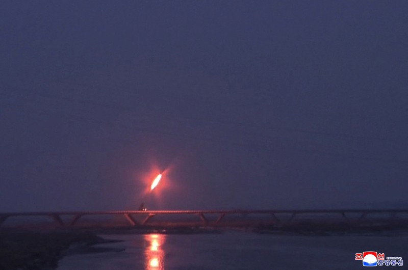 A projectile flies mid-air on the day North Korean leader Kim Jong Un oversaw a long-range strategic cruise missile launching drill, according to local media, at an unknown location, December 28, 2025, in this pictured released December 29, 2025 by North Korea's official Korean Central News Agency.  KCNA via REUTERS    ATTENTION EDITORS - THIS IMAGE WAS PROVIDED BY A THIRD PARTY. REUTERS IS UNABLE TO INDEPENDENTLY VERIFY THIS IMAGE. NO THIRD PARTY SALES. SOUTH KOREA OUT. NO COMMERCIAL OR EDITORIAL SALES IN SOUTH KOREA.     TPX IMAGES OF THE DAY