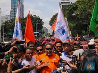 Said Iqbal Turun Gunung Pimpin Demo Buruh di Dekat Monas, Teriakan Ini
