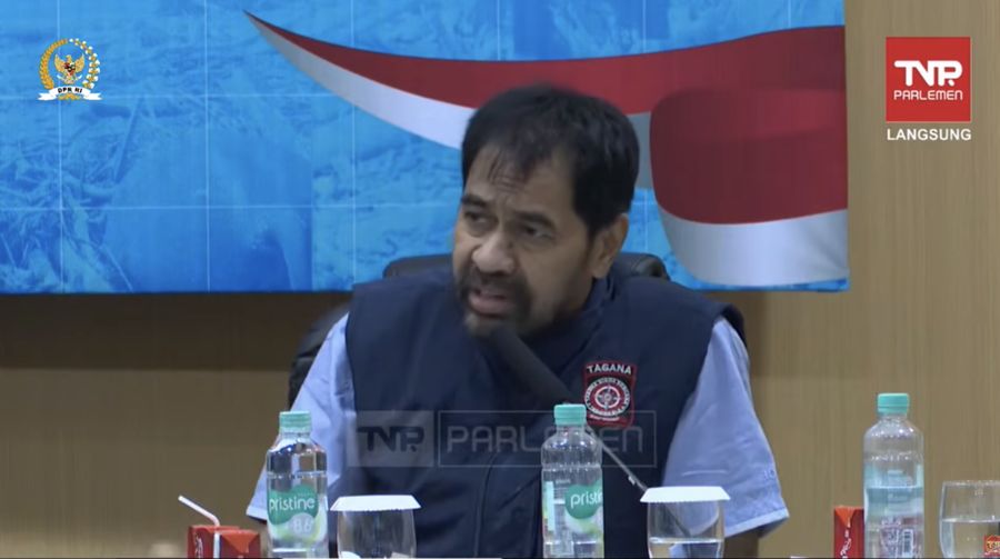 Gubernur Aceh Muzakir Manaf dalam Rakor Satgas Pemulihan Pasca Bencana dengan K/L daerah Terdampak. (Tangkapan Layar Youtube DPR RI)