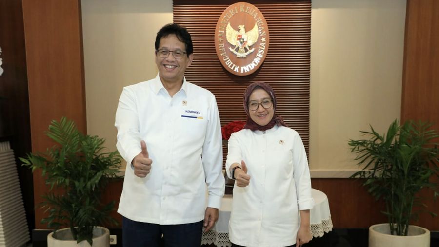 Menteri Pendayagunaan Aparatur Negara dan Reformasi Birokrasi (MenPAN-RB) Rini Widyantini mengunjungi Menteri Keuangan Purbaya Yudhi Sadewa di kantor Kementerian Keuangan, Jakarta, Senin (29/12/2025).  (Dok Menpan RB)