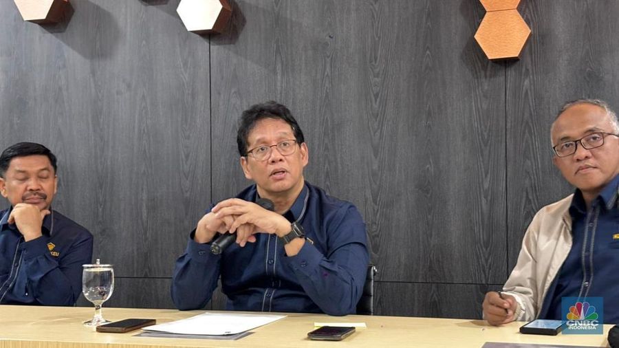 Menteri Keuangan Purbaya Yudhi Sadewa dalam press briefing akhir tahun, Rabu (31/12/2025). (CNBC Indonesia/Zahwa Madjid)