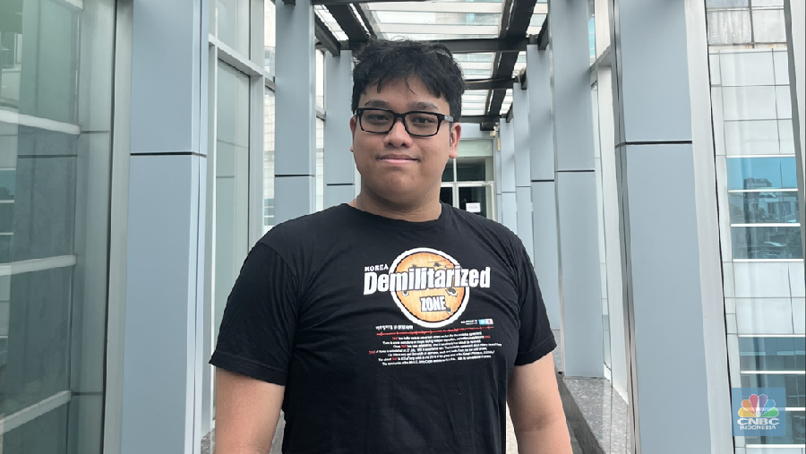 Putra Menteri Keuangan RI, Yudo Sadewa usai menghadiri program Cuap Cuap Cuan CNBC Indonesia. (Dok CCC via CNBC Indonesia)