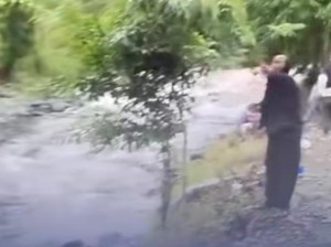 Wisatawan Berlarian Saat Sungai Desa Tampa di Luwu Mendadak Meluap