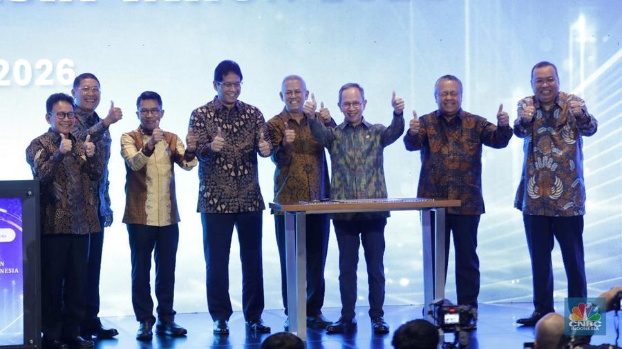Pembukaan perdagangan bursa efek Indonesi tahun 2026, Jumat (2/1/2026). (CNBC Indonesia/Tri Susilo)