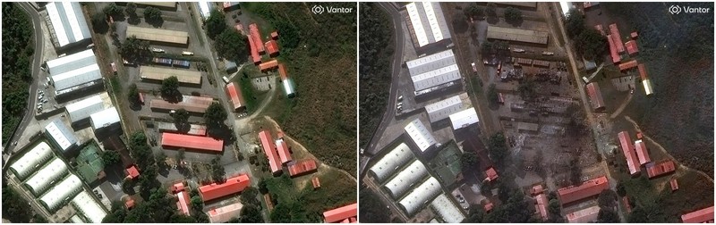 A combination picture shows satellite images of military buildings and equipment at Fort Tiuna before the U.S. strikes, in Caracas, Venezuela, December 22, 2025 (left), and a closer view of destroyed vehicles and equipment at Fort Tiuna after the U.S. strikes, in Caracas, Venezuela, January 3, 2026 (right).   &copy;2026 Vantor/Handout via REUTERS THIS IMAGE HAS BEEN SUPPLIED BY A THIRD PARTY. MANDATORY CREDIT. NO RESALES. NO ARCHIVES. DO NOT OBSCURE LOGO.