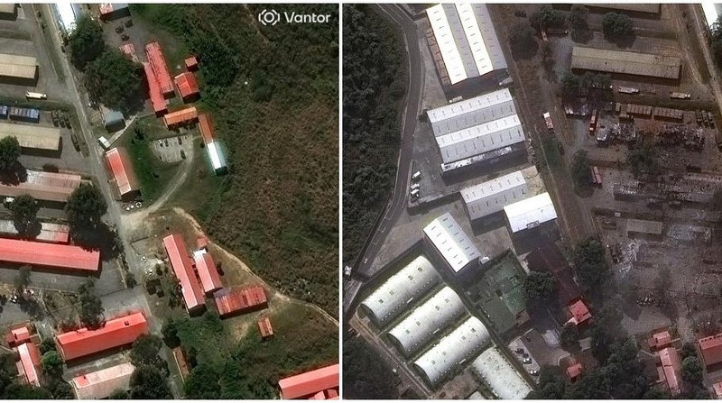 A combination picture shows satellite images of military buildings and equipment at Fort Tiuna before the U.S. strikes, in Caracas, Venezuela, December 22, 2025 (left), and a closer view of destroyed vehicles and equipment at Fort Tiuna after the U.S. strikes, in Caracas, Venezuela, January 3, 2026 (right).   &copy;2026 Vantor/Handout via REUTERS THIS IMAGE HAS BEEN SUPPLIED BY A THIRD PARTY. MANDATORY CREDIT. NO RESALES. NO ARCHIVES. DO NOT OBSCURE LOGO.