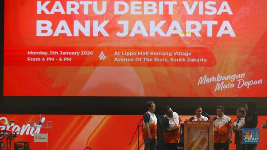Grand Launching Kartu Debit Visa Bank Jakarta di Lippo Mall Kemang, Jakarta, Senin (5/1/2025). (CNBC Indonesia/Faisal Rahman)