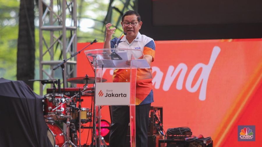 Grand Launching Kartu Debit Visa Bank Jakarta di Lippo Mall Kemang, Jakarta, Senin (5/1/2025). (CNBC Indonesia/Faisal Rahman)