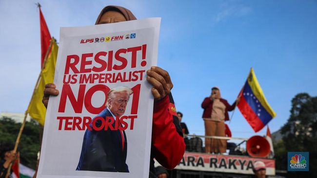 Demonstran 'Kepung' Kedubes AS Jakarta, Protes Penangkapan Maduro