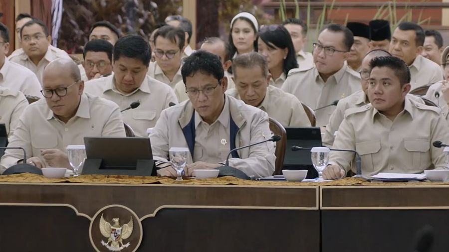 Menteri Keuangan (Menkeu), Purbaya Yudhi Sadewa saat mengikuti Taklimat Awal Tahun Presiden Republik Indonesia, Hambalang, (6/1/2026).