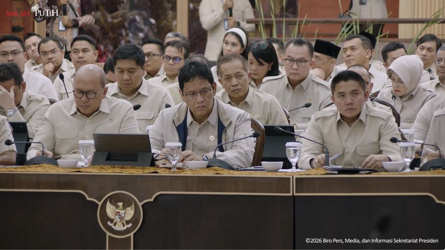 Menteri Keuangan (Menkeu), Purbaya Yudhi Sadewa saat mengikuti Taklimat Awal Tahun Presiden Republik Indonesia, Hambalang, (6/1/2026). (Tangkapan Layar Youtube/Sekretariat Presiden)