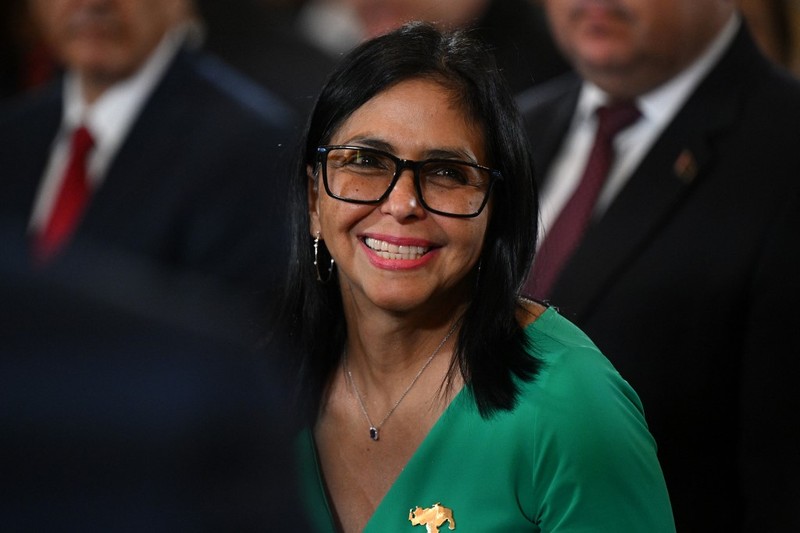 Wakil Presiden Venezuela Delcy Rodriguez resmi dilantik menjadi presiden usai Nicolas Maduro diculik pasukan Amerika Serikat pada akhir pekan lalu, Senin (5/1/2026). (AFP/MARCELO GARCIA)