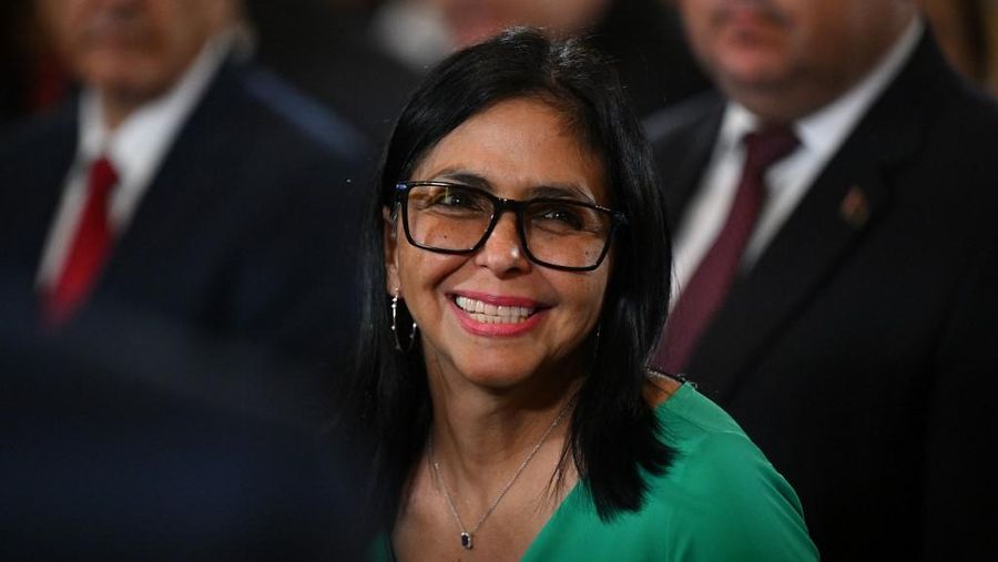 Wakil Presiden Venezuela Delcy Rodriguez resmi dilantik menjadi presiden usai Nicolas Maduro diculik pasukan Amerika Serikat pada akhir pekan lalu, Senin (5/1/2026). (AFP/MARCELO GARCIA)