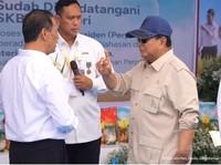 Prabowo Blusukan Cek Stan Bulog Sebelum Deklarasi RI Swasembada Pangan