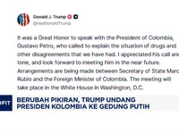 Video: Berubah Pikiran, Trump Undang Presiden Kolombia ke Gedung Putih