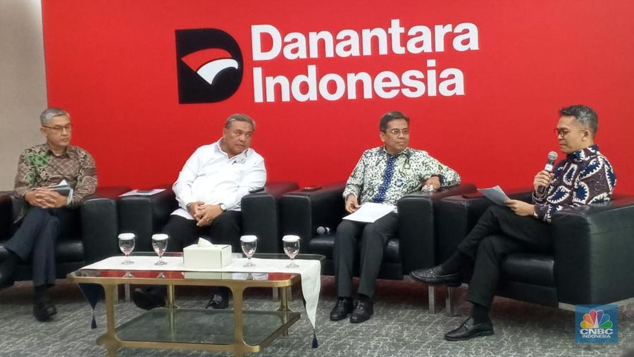 Coffee Morning Session Danantara Indonesia bertajuk World Economic Forum Annual Meeting 2026, Jumat (9/1/2026). (CNBC Indonesia/Robertus Andrianto)