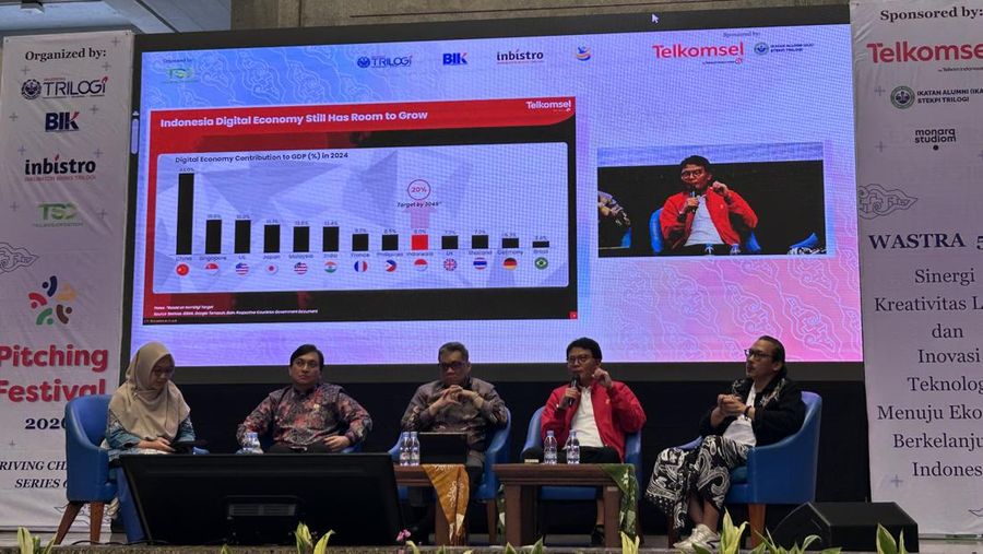 Event Trilogi Pitching, Driving Change Series 6 di Universitas Trilogi, Kamis (8/1/2026)/Elga Nurmutia