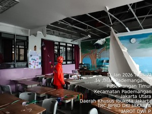 BPBD Ungkap Pemicu Plafon Ruangan SD di Jakut Ambruk Saat Siswa Santap MBG