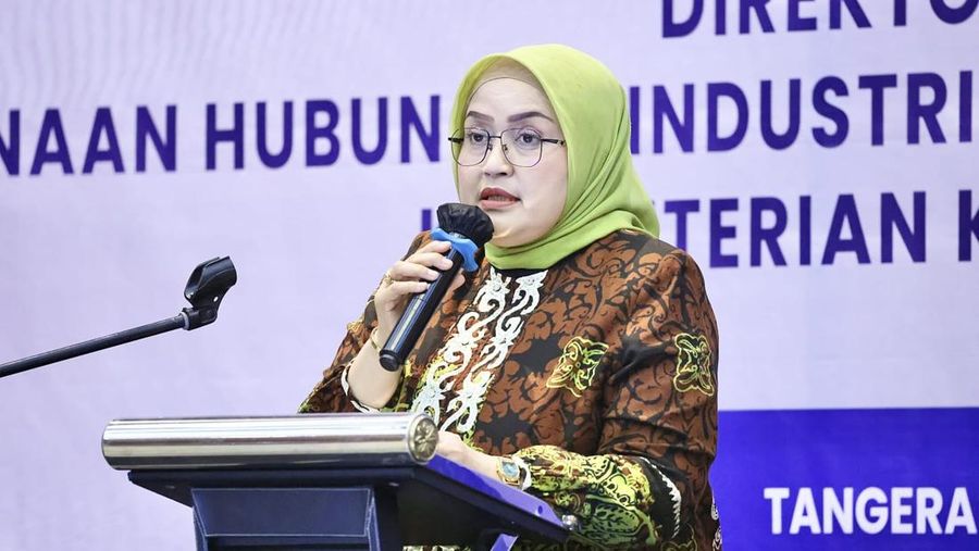 Dirjen Pembinaan Hubungan Industrial dan Jaminan Sosial Tenaga Kerja Kementerian Ketenagakerjaan (Kemnaker) Indah Anggoro Putri. (Dok. Kemnaker)