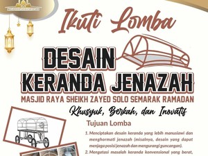 Masjid Zayed Solo Gelar Lomba Desain Keranda, Ini Kriteria dan Hadiahnya