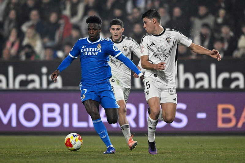 Laga Albacete melawan Real Madrid dalam Copa Del Rey di Estadio Carlos Belmonte, Albacete, Rabu (14/1/2026). (REUTERS/Pablo Morano)