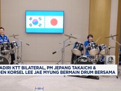 Video: Momen Seru PM Jepang & Presiden Korsel "Nge-Drum" Bareng