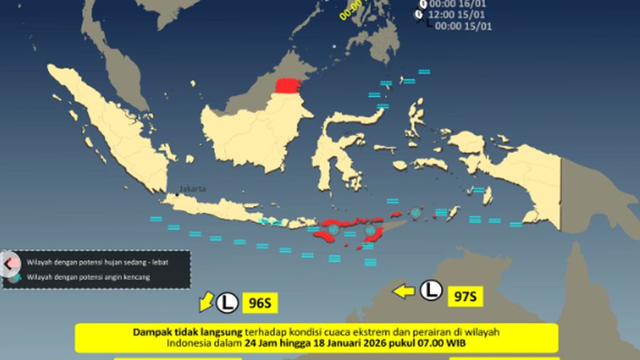 Siklon Tropis Nokaen Terpantau 17 Januari 2026. (Dok Instagram BMKG)