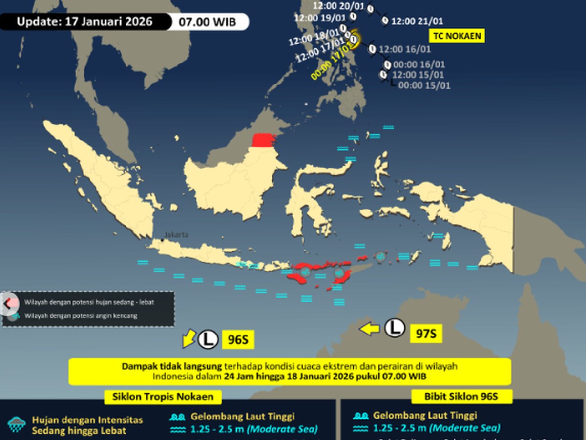 Waspada Hujan Lebat dan Gelombang Tinggi Akibat Siklon Tropis di Indonesia