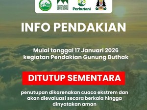 Imbas Cuaca Ekstrem, Pendakian Gunung Buthak Tutup Sementara