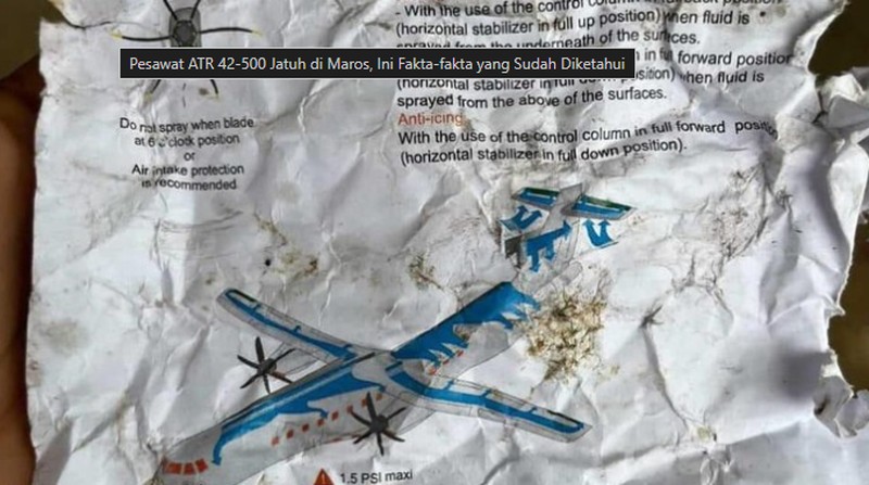 Sejumlah potongan puing yang diduga Pesawat ATR 400 milik Indonesia Air Transport ditemukan di puncak bulusaraung, Sabtu (17/1/2026). (Dok. Istimewa)