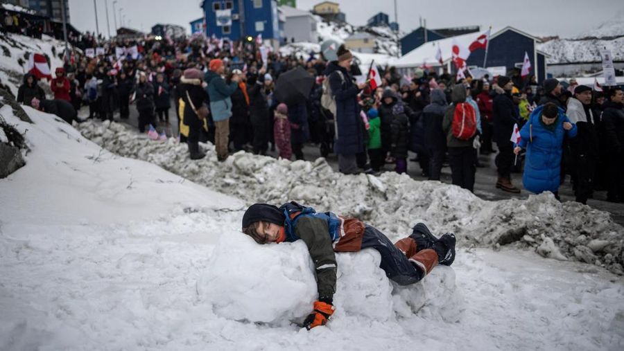 People attend a protest against U.S. President Donald Trump’s demand that the Arctic island be ceded to the U.S., calling for it to be allowed to determine its own future, in Nuuk, Greenland, January 17, 2026. REUTERS/Marko Djurica