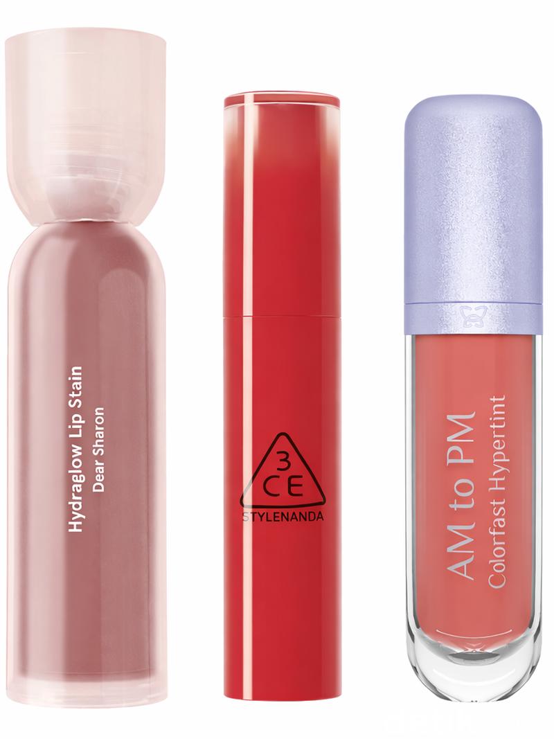 Review 3 Lip Stain Glossy: 3CE, Dear Me Beauty & MOP Beauty