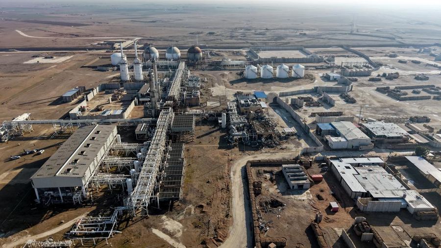A drone view shows damage at the Conoco gas plant, after it came under the control of the Syrian government following the withdrawal of the U.S.-backed Syrian Democratic Forces (SDF), in the countryside of Deir al-Zor, Syria, January 19, 2026. REUTERS/Khalil Ashawi     TPX IMAGES OF THE DAY