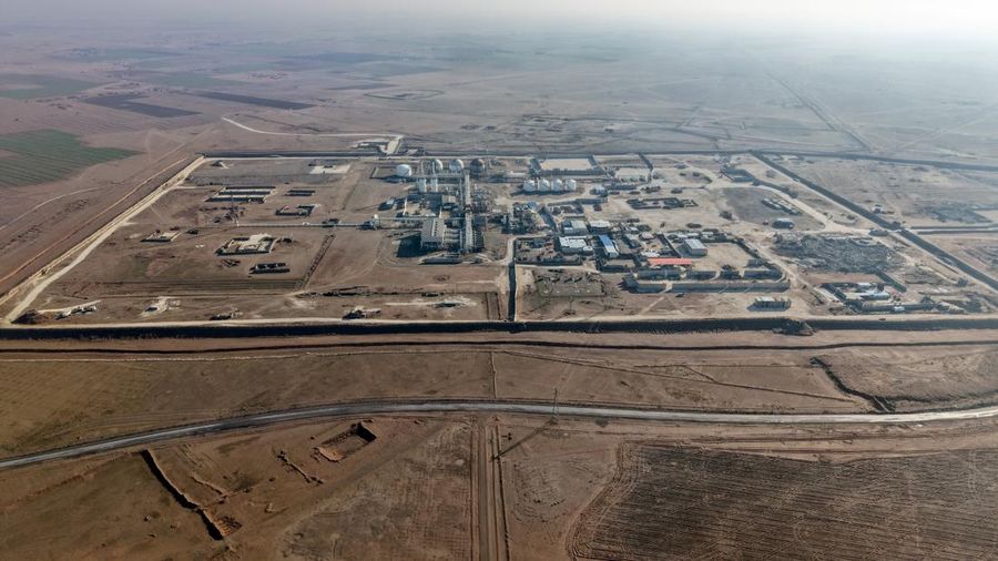 A drone view shows damage at the Conoco gas plant, after it came under the control of the Syrian government following the withdrawal of the U.S.-backed Syrian Democratic Forces (SDF), in the countryside of Deir al-Zor, Syria, January 19, 2026. REUTERS/Khalil Ashawi     TPX IMAGES OF THE DAY