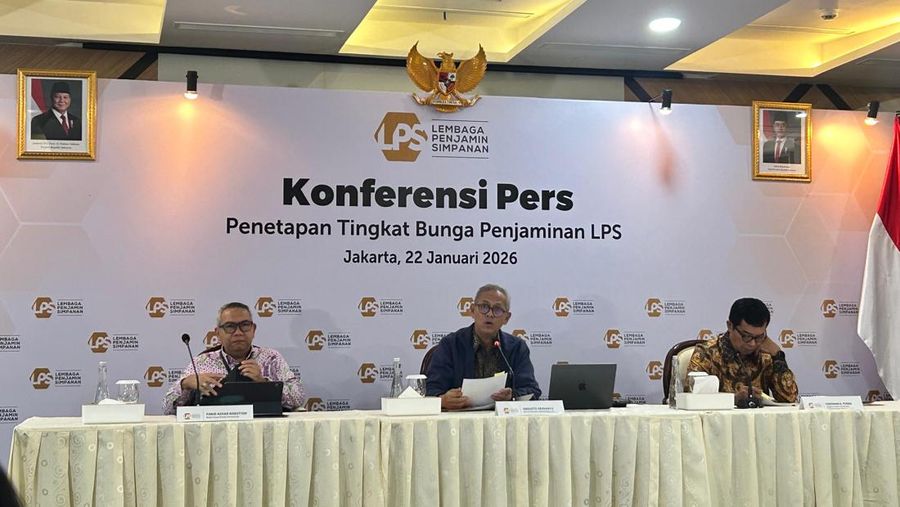 Konferensi pers penetapan tingkat bunga penjaminan Lembaga Penjamin Simpanan (LPS), Kamis (22/1/2026). (Dok. Zefanya Aprilia)