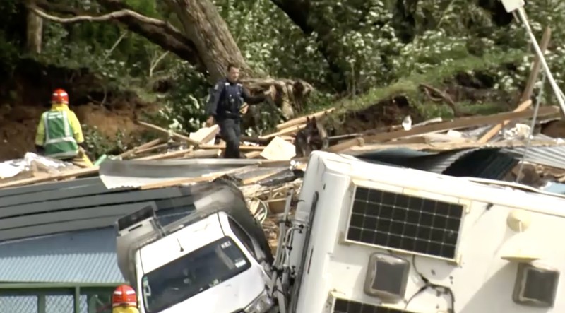 An aerial view of an area affected by a landslide triggered by heavy rains, in Mount Maunganui, New Zealand January 22, 2026, in this screengrab obtained from a social media video. Amy Till/via REUTERS  THIS IMAGE HAS BEEN SUPPLIED BY A THIRD PARTY. MANDATORY CREDIT. NO RESALES. NO ARCHIVES. REFILE - CORRECTING YEAR FROM