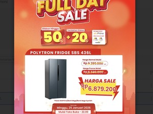 Kulkas Side by Side 436L Diskon Jumbo di Transmart Full Day Sale